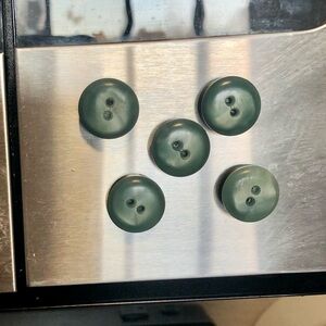 Green Button Fridge Magnets Set